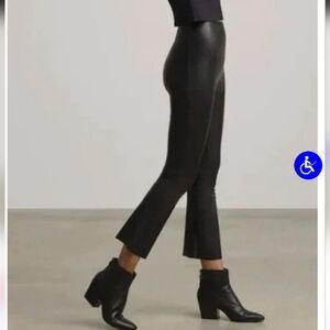 COMMANDO FAUX LEATHER CROPPED FLARE LEGGING Size SMALL